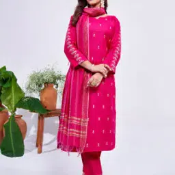 Women Embroidered Straight Kurta Set with Dupatta-16