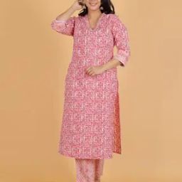 Women Printed Straight Kurta with 3/4th Sleeves-image-56