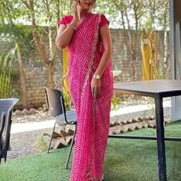 Striped Saree with Embroidered Border-image-53