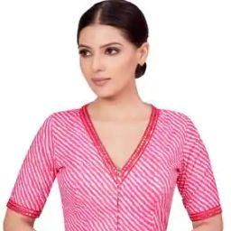 Striped Front-Open Blouse-image-8