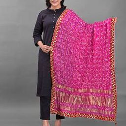 Printed Dupatta with Embroidery-image-43