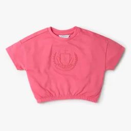 Girls Logo Embroidered Crop T-Shirt-image-3
