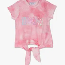 Brand Print T-Shirt with Tie-up Waist-picture-18