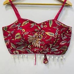 Women Embroidered Back-Open Blouse-38