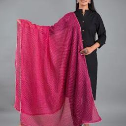 Striped Dupatta with Tassel Accent-46