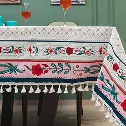 Floral Print 4-Seater Table Cover-19