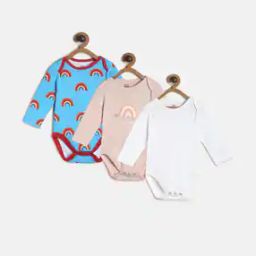 Pack of 3 Printed Round-Neck Bodysuits-image-94