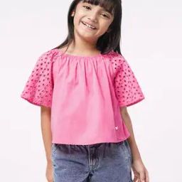 Girls Schiffli Embroidered Top-image-16