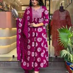 Women Printed Flared Kurta Set-image-89