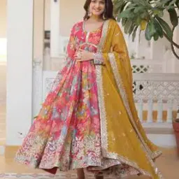 wedani Women Embroidered Anarkali Kurta with Dupatta-picture-37