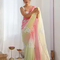 Women Embellished Design Sequins Chiffon Saree-image-49