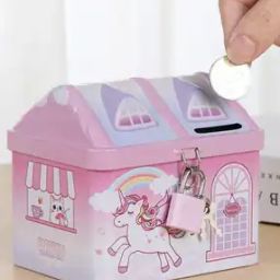 House Shaped Piggy Bank with Lock-34