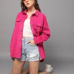 Women Relaxed Fit Corduroy Jacket-image-98