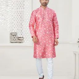 Men Ethnic Motifs Silk Kurta With Cotton Inner-picture-34