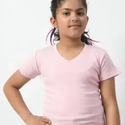 Girls Slim Fit V Neck T-Shirt-image-71