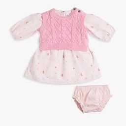 Girls Floral Print Fit & Flare Dress Sweater & Brief-image-68