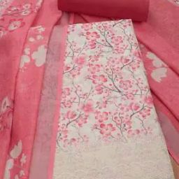  Women Floral Unstitched Dress Material-image-12