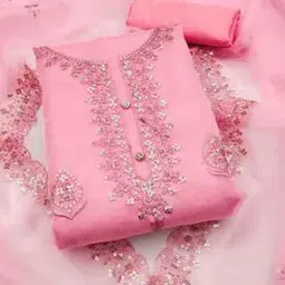 Embellished 3-Piece Unstitched Dress Material-image-56