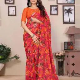 Women Georgette Printed Saree -image-30