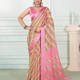 Leheriya Print Chiffon Saree-picture-12