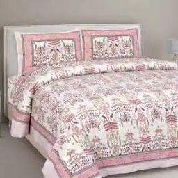 240 TC Cotton Double Bedsheet with 2 Pillow Covers-image-73