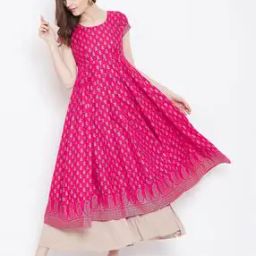 Women Round Neck Anarkali Kurta  -image-13