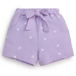 Girls Floral Print Shorts with Insert Pockets-image-90