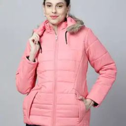 Women Quilted Hooded Jacket-image-2