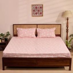  Cotton Printed Bed Sheet with Pillow Covers-34