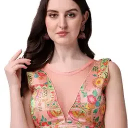 Women Floral Back Open Blouse-image-63