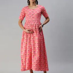 Floral Print Maternity Fit and Flare Dress-image-54