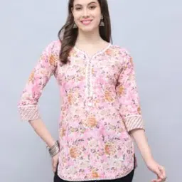 Women Floral Print Straight Tunic-image-20