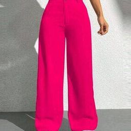 Women Relaxed Fit Pants with Insert Pockets-image-46