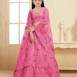 Girls Embroidered Lehenga Choli with Dupatta-image-32