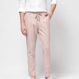 Men Flat Front Relaxed Fit Trousers -image-55