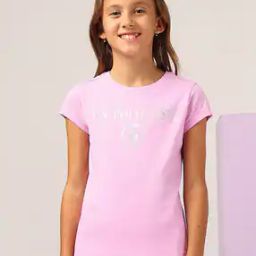 Girls Graphic Print Regular Fit Round-Neck T-Shirt-picture-52
