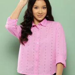 Women Regular Fit Shirt with Spread Collar-image-27