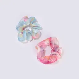 Women Set of 2 Printed Scrunchies with Elastic Band-image-4