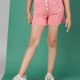 Girls Regular Fit Flat-Front Shorts with Frayed Hem-picture-11