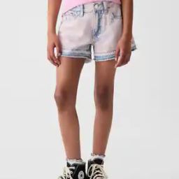 Low-Rise Overdyed Denim Shorts-image-52