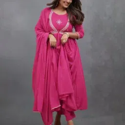 Women Embroidered Anarkali Kurta Set-image-103