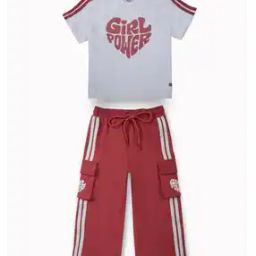 Girls Graphic Print Pants & Top Set-picture-13