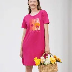 Women Graphic Print Cotton Nightshirt-picture-45