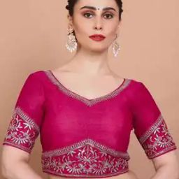 Women Embroidery Back Open Blouse-image-4