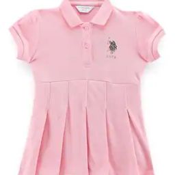 Pleated Cotton Polo T-Shirt Dress-image-26
