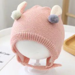 Infant Woollen Cap with Tie-Knot-image-2