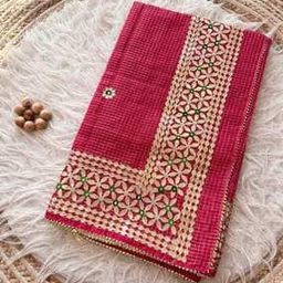 Women Pure Cotton Traditional Saree with Unstitched Blouse Piece-image-4