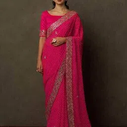 Striped Saree with Contrast Border-picture-25