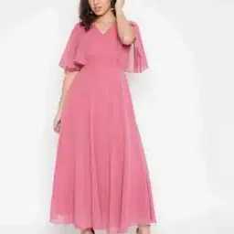 Solid Fit and Flare Dress-image-73
