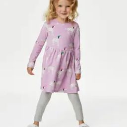 Girls Dalmatian Print Fit & Flare Dress-picture-11